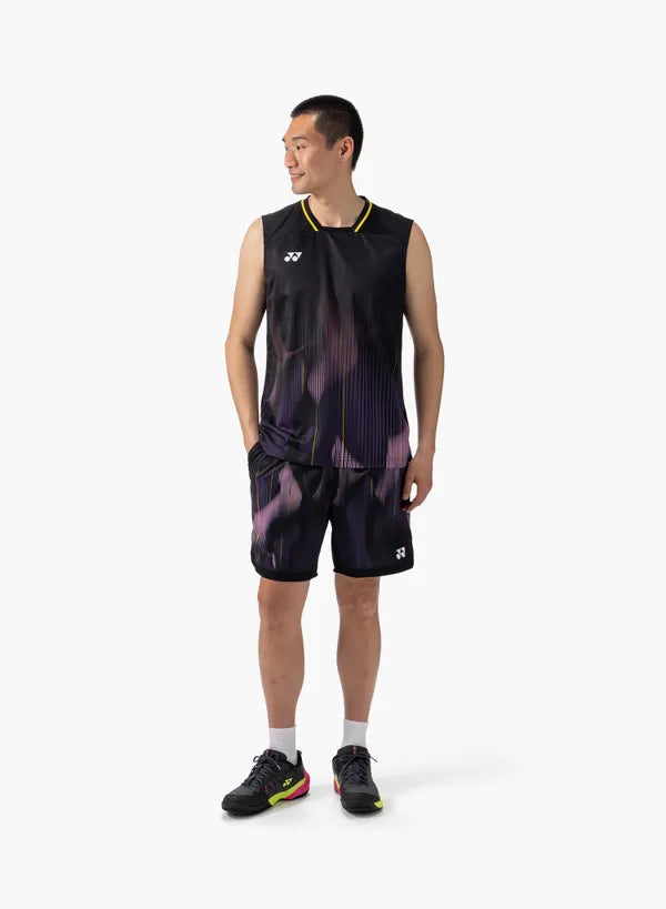 Yonex 10736YX Mens Sleeveless China National Tournament Top Black (Made in Japan)