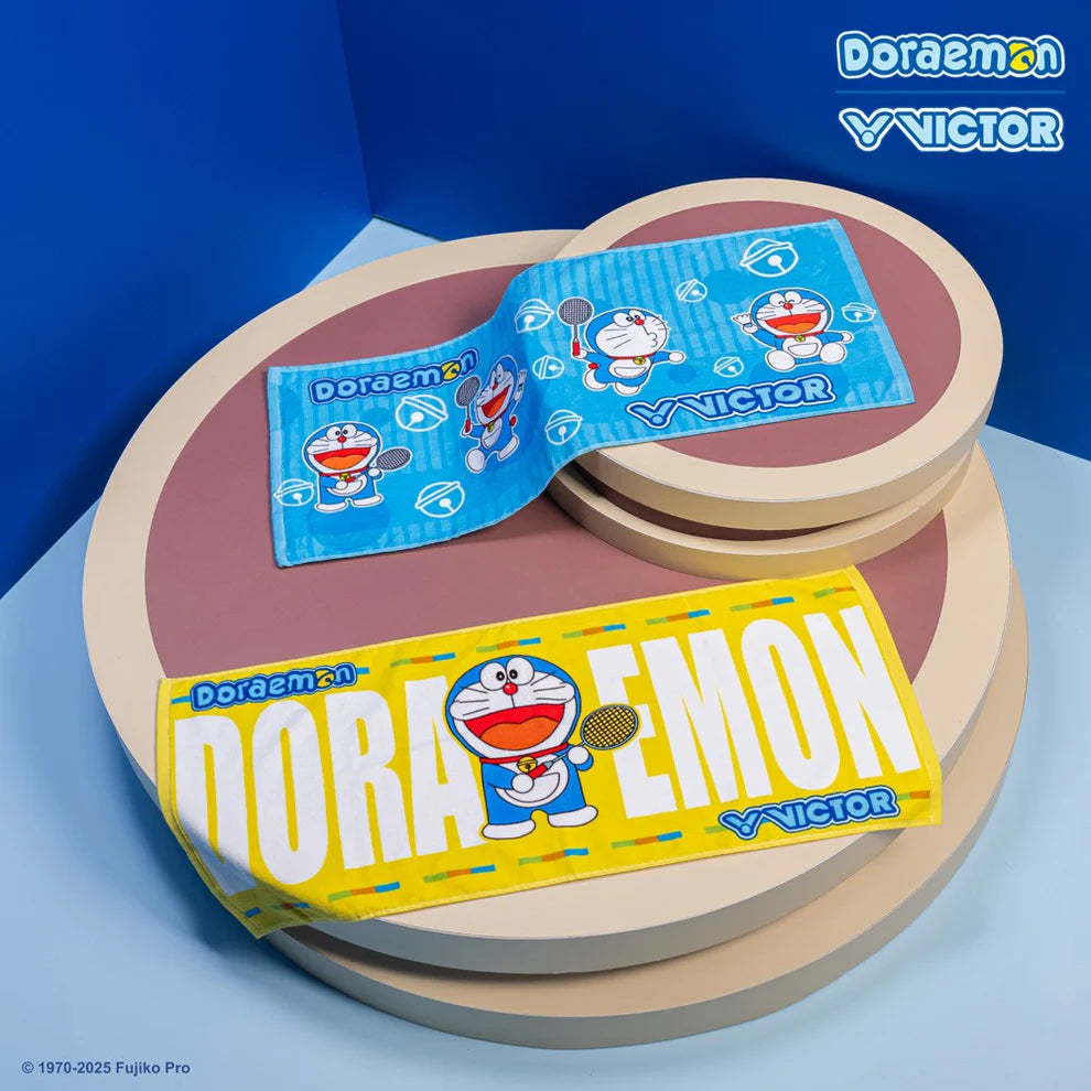 Victor x Doraemon Towel TW512DRM-M (Light Blue)