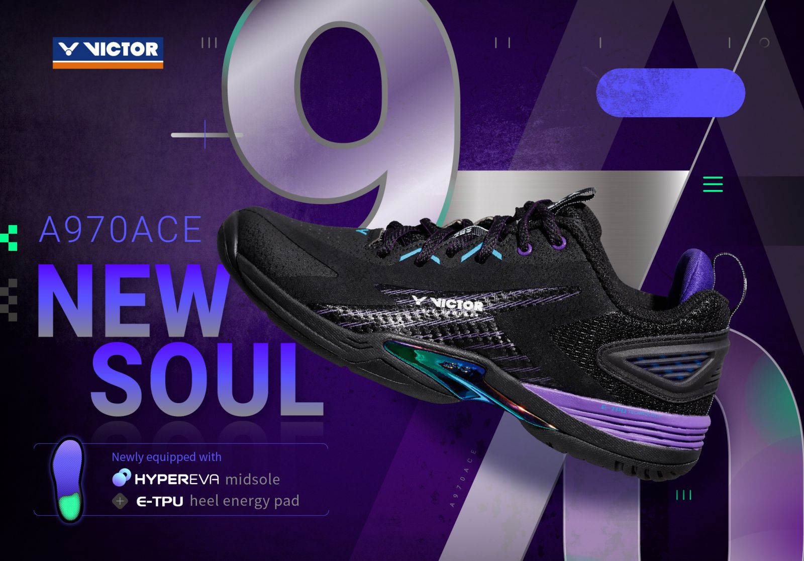 Victor A970ACE BLACK Badminton Shoes
