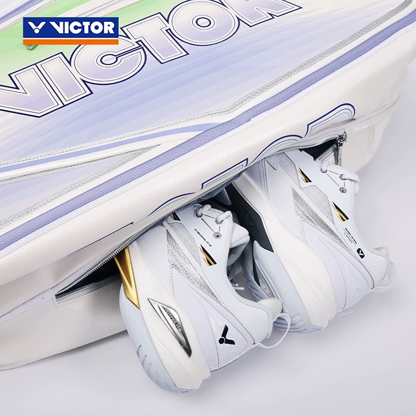 Victor BR9216 AJ Bright White/Light Dahlia Racket Bag (6 pieces)