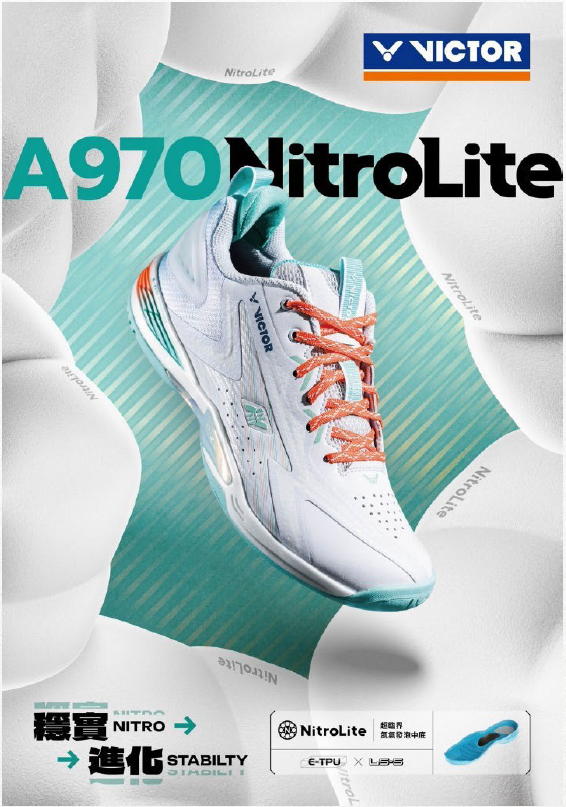 Victor A970 NitroLite White/Brook Green  Badminton Shoes