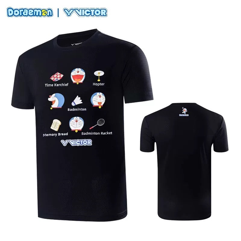 Victor x Doraemon T-503DRM C Black Sports Shirt