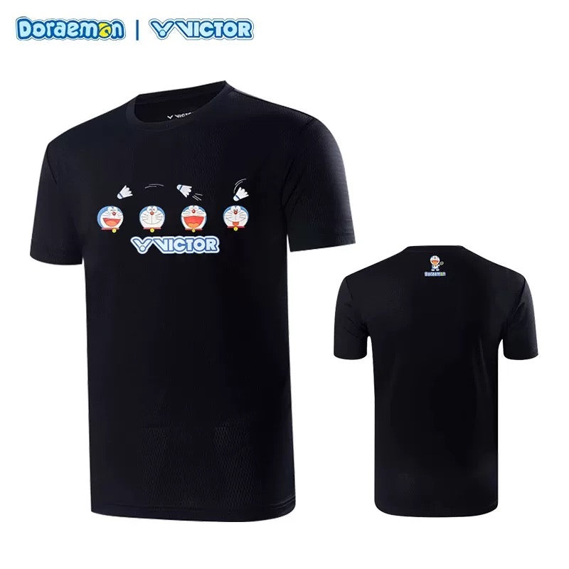 Victor x Doraemon T-502DRM C Black Sports Shirt