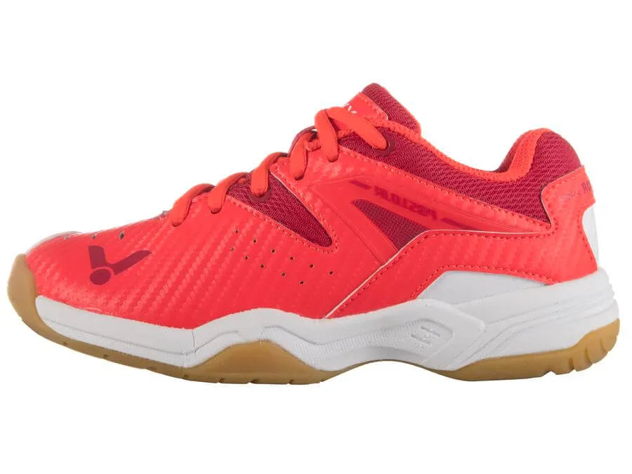 Victor P8510JR HIGH RISK RED/BRIGHT WHITE Junior Badminton Shoes