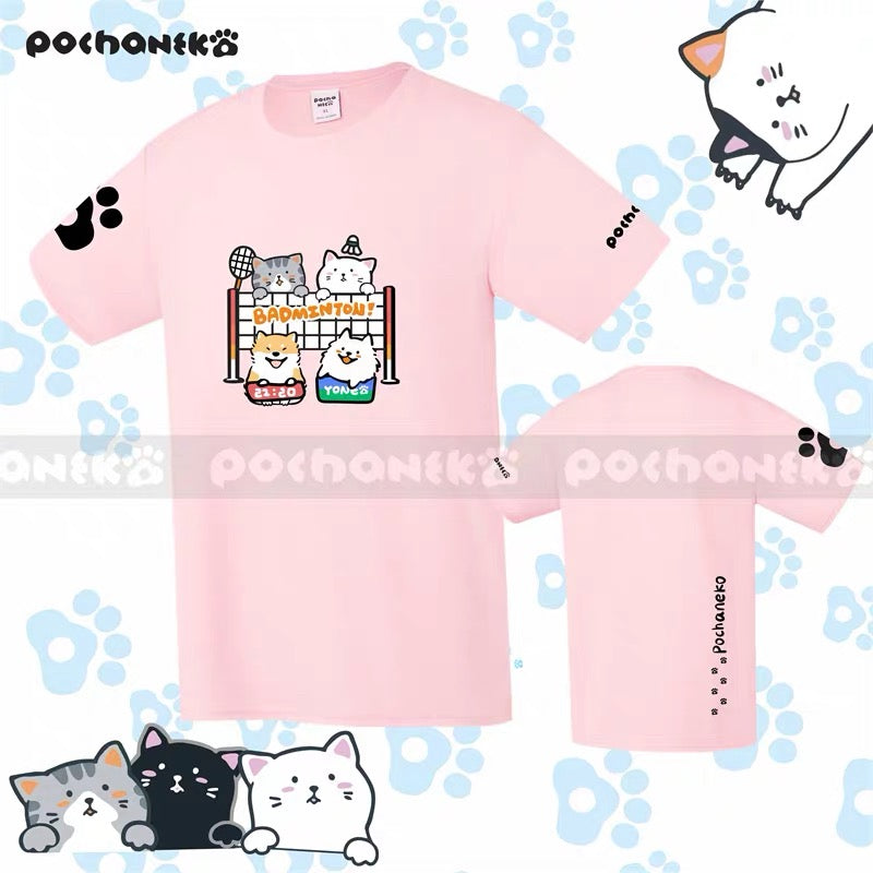 Pochaneko NPTYY (Badminton!) Quick-Dry Shirt