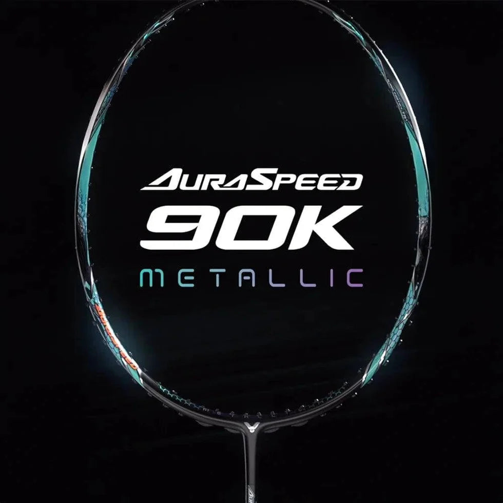 Victor AuraSpeed 90K Metallic 3U/G5 88gram Pale Turquoise Badminton Racquet  (Frame)