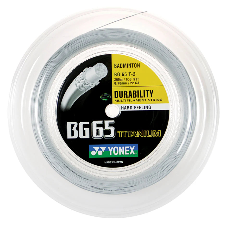 Yonex BG65 Titanium Badminton Racquet String 200m Coil