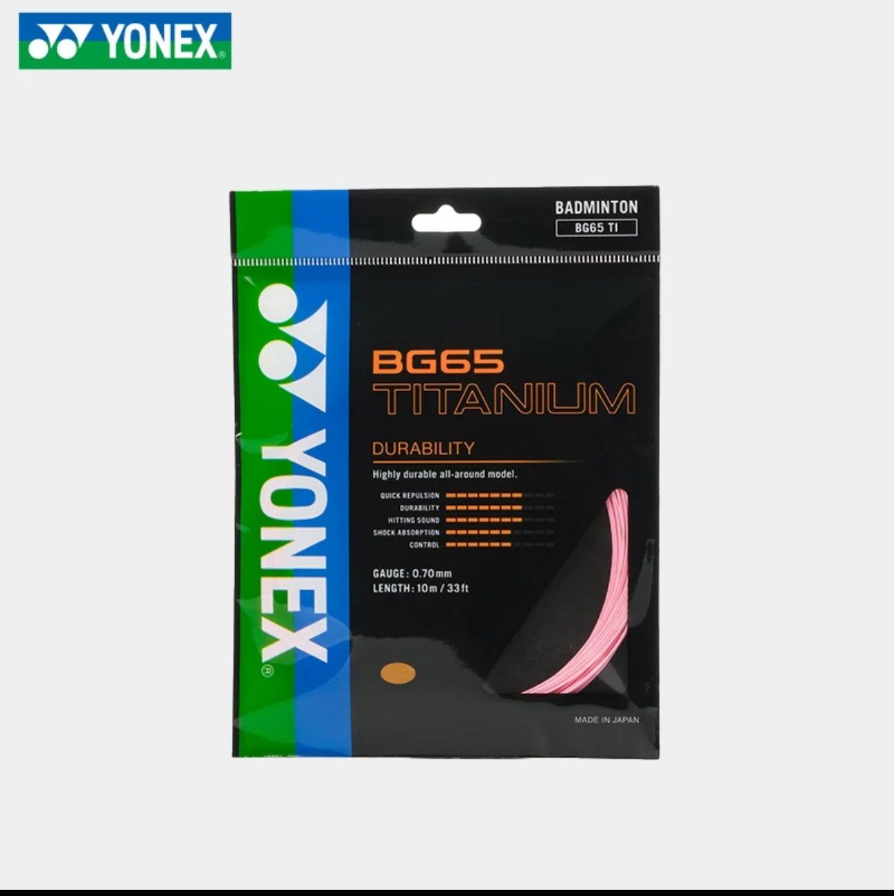 Yonex BG65 Ti Badminton Racquet String Pink 10m/per Pack