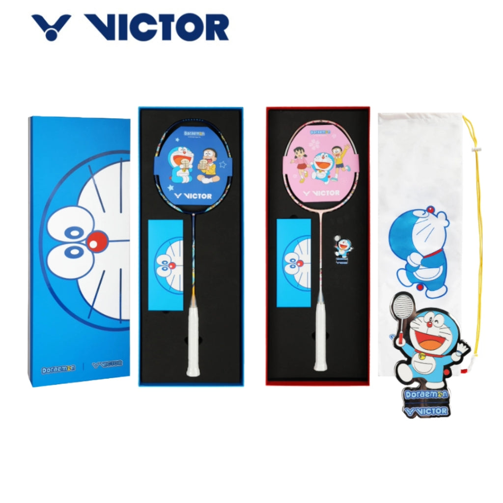Victor X Doraemon Badminton Racquet Giftbox DRM SET I(Peach Pink)/B(Prussian Blue) (2 Rackets Unstrung)