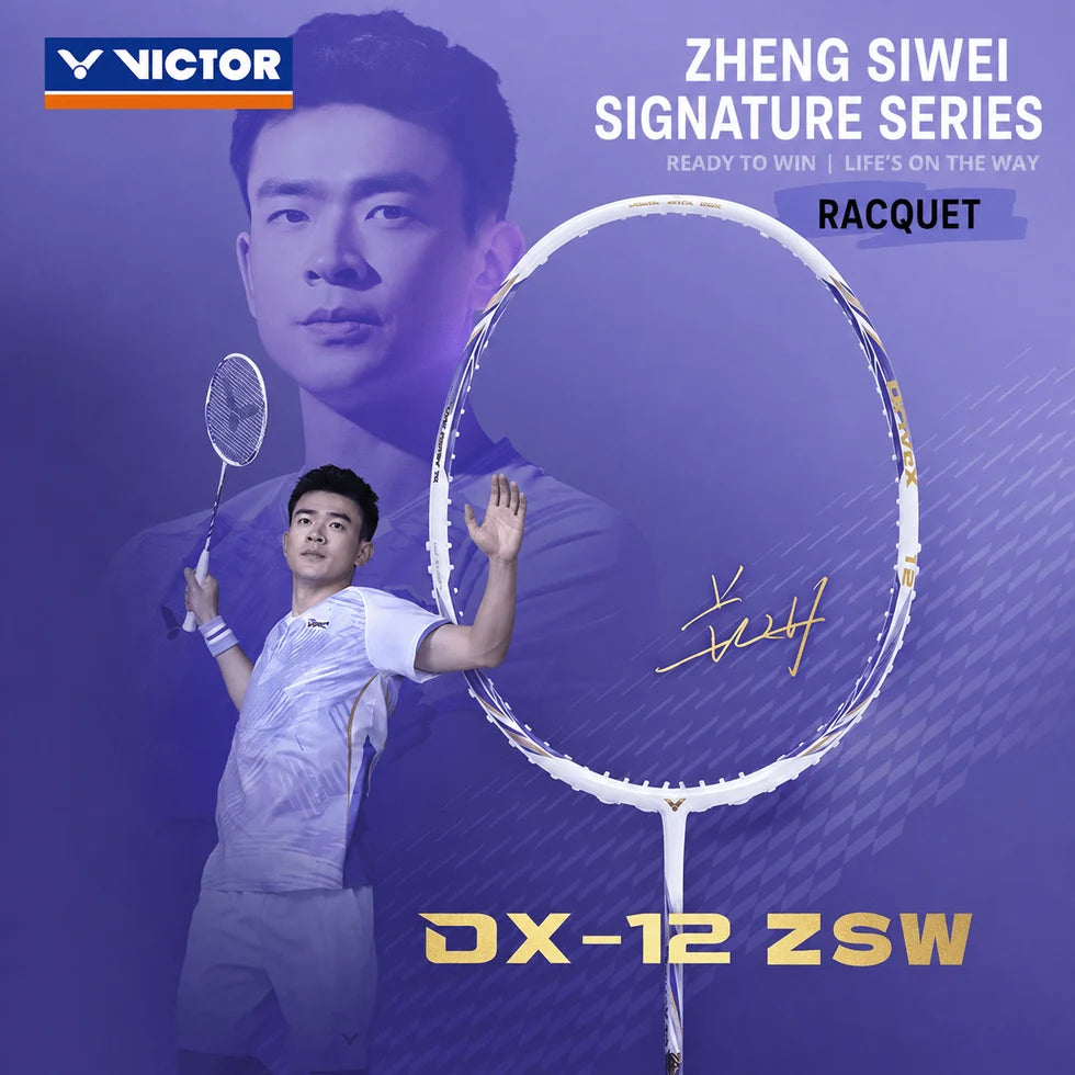 Victor DriveX 12 2.0 ZSW-AJ (Zheng Siwei Edition) 4U/G5 83gram Pearly White Badminton Racquet (Frame)